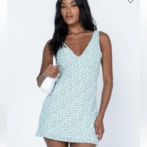 PRINCESS POLLY Harlen Mini Dress Blue / White Floral NWT condition